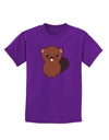 Cute Beaver Childrens Dark T-Shirt-Childrens T-Shirt-TooLoud-Purple-X-Small-Davson Sales