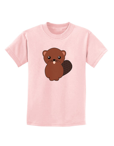 Cute Beaver Childrens T-Shirt-Childrens T-Shirt-TooLoud-PalePink-X-Small-Davson Sales