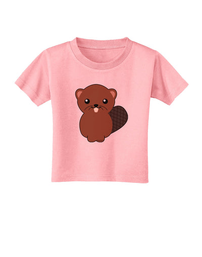 Cute Beaver Toddler T-Shirt-Toddler T-Shirt-TooLoud-Candy-Pink-2T-Davson Sales