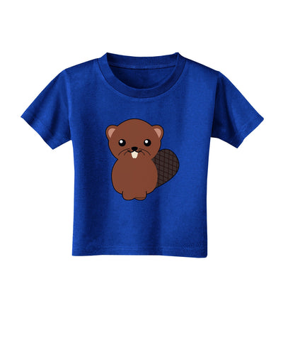 Cute Beaver Toddler T-Shirt Dark-Toddler T-Shirt-TooLoud-Royal-Blue-2T-Davson Sales