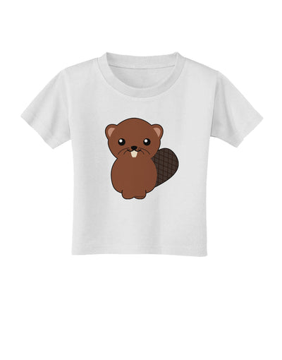 Cute Beaver Toddler T-Shirt-Toddler T-Shirt-TooLoud-White-2T-Davson Sales