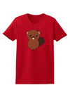 Cute Beaver Womens Dark T-Shirt-TooLoud-Red-X-Small-Davson Sales