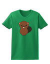 Cute Beaver Womens Dark T-Shirt-TooLoud-Kelly-Green-X-Small-Davson Sales