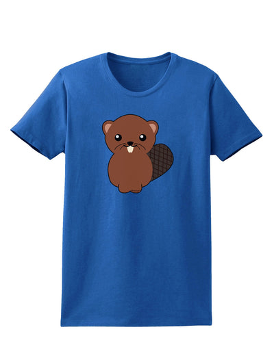 Cute Beaver Womens Dark T-Shirt-TooLoud-Royal-Blue-X-Small-Davson Sales