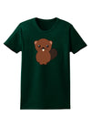 Cute Beaver Womens Dark T-Shirt-TooLoud-Forest-Green-Small-Davson Sales