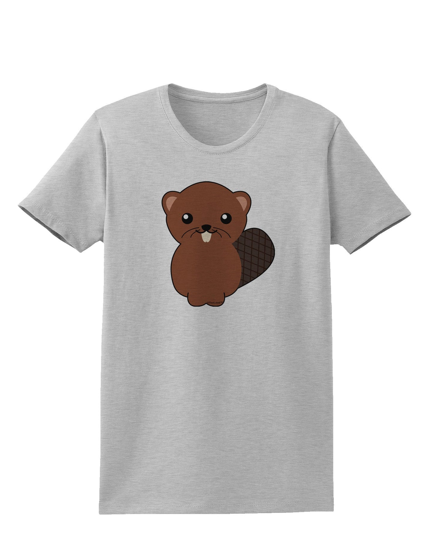 Cute Beaver Womens T-Shirt-Womens T-Shirt-TooLoud-AshGray-X-Small-Davson Sales
