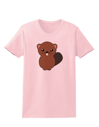 Cute Beaver Womens T-Shirt-Womens T-Shirt-TooLoud-PalePink-X-Small-Davson Sales