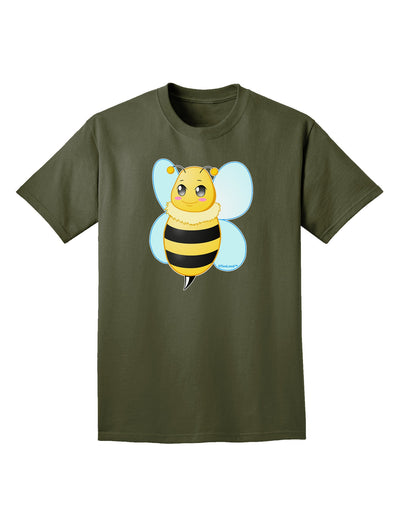 Cute Bee Adult Dark T-Shirt-Mens T-Shirt-TooLoud-Military-Green-Small-Davson Sales