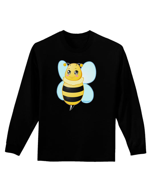 Cute Bee Adult Long Sleeve Dark T-Shirt-TooLoud-Black-Small-Davson Sales