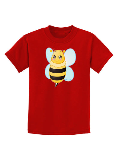 Cute Bee Childrens Dark T-Shirt-Childrens T-Shirt-TooLoud-Red-X-Small-Davson Sales