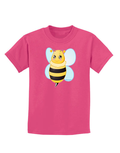 Cute Bee Childrens Dark T-Shirt-Childrens T-Shirt-TooLoud-Sangria-X-Small-Davson Sales