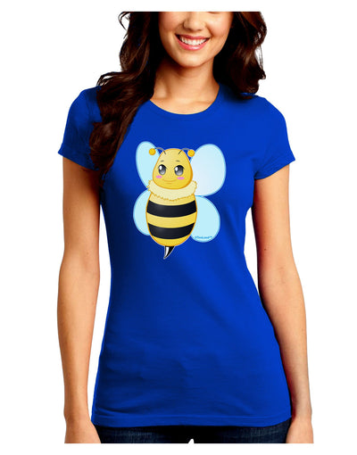 Cute Bee Juniors Crew Dark T-Shirt-T-Shirts Juniors Tops-TooLoud-Royal-Blue-Juniors Fitted Small-Davson Sales