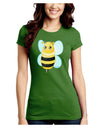 Cute Bee Juniors Crew Dark T-Shirt-T-Shirts Juniors Tops-TooLoud-Kiwi-Green-Juniors Fitted Small-Davson Sales