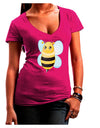 Cute Bee Juniors V-Neck Dark T-Shirt-Womens V-Neck T-Shirts-TooLoud-Hot-Pink-Juniors Fitted Small-Davson Sales