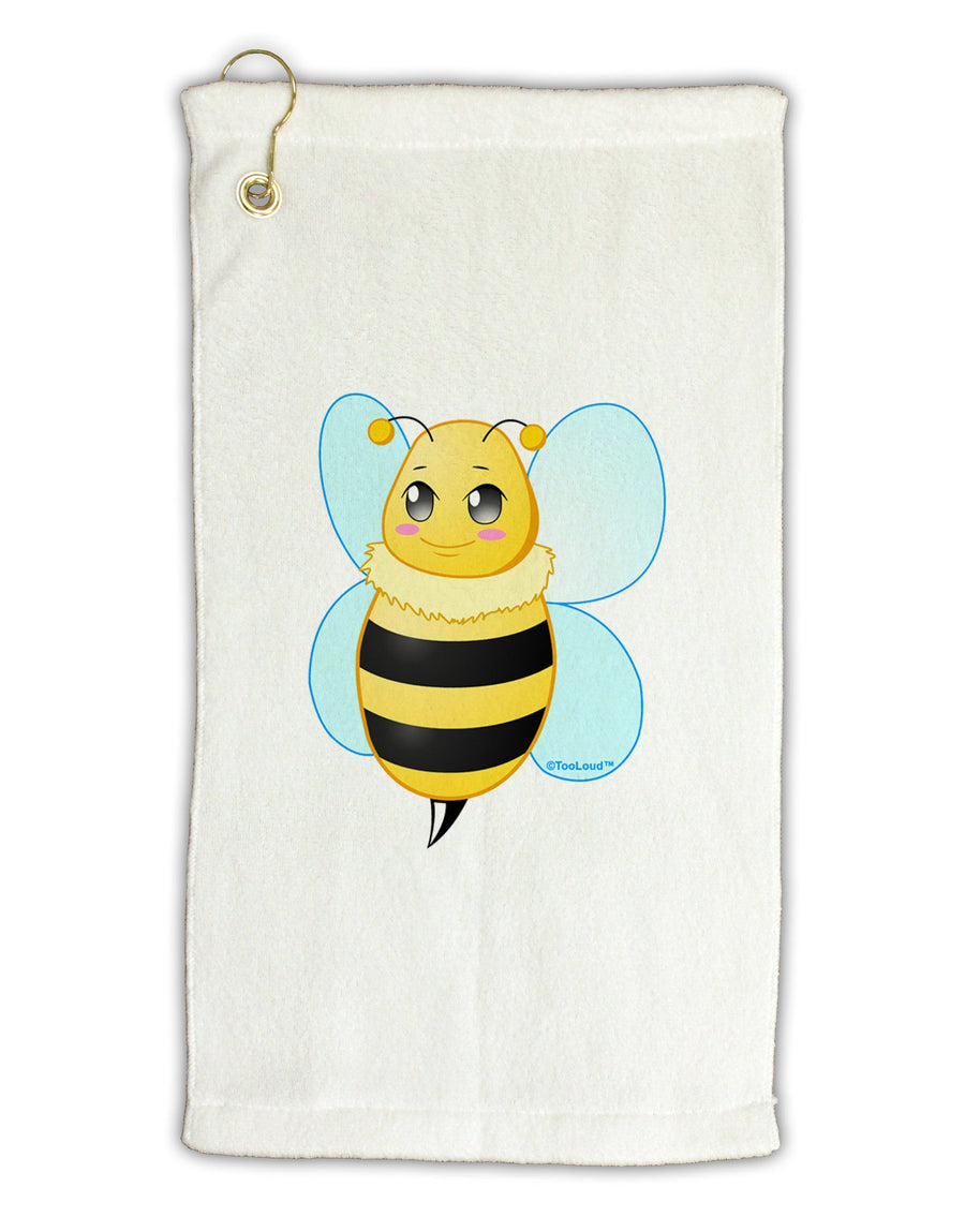 Cute Bee Micro Terry Gromet Golf Towel 11&#x22;x19-Golf Towel-TooLoud-White-Davson Sales