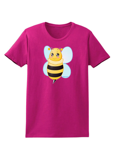 Cute Bee Womens Dark T-Shirt-TooLoud-Hot-Pink-Small-Davson Sales