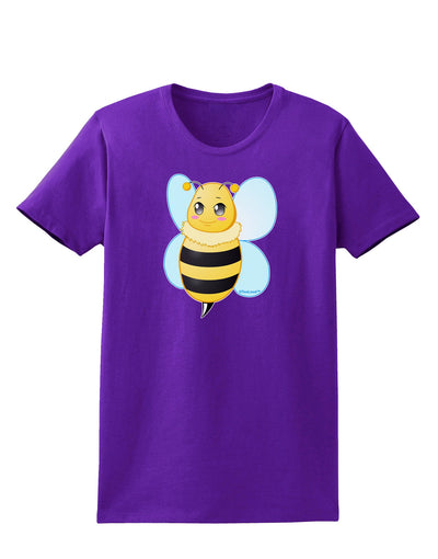 Cute Bee Womens Dark T-Shirt-TooLoud-Purple-X-Small-Davson Sales