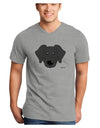 Cute Black Labrador Retriever Dog Adult V-Neck T-shirt by TooLoud-Mens V-Neck T-Shirt-TooLoud-HeatherGray-Small-Davson Sales