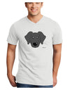 Cute Black Labrador Retriever Dog Adult V-Neck T-shirt by TooLoud-Mens V-Neck T-Shirt-TooLoud-White-Small-Davson Sales