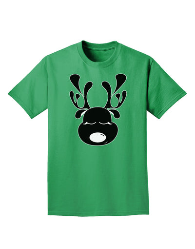 Cute Black Reindeer Face Christmas Adult Dark T-Shirt-Mens T-Shirt-TooLoud-Kelly-Green-Small-Davson Sales