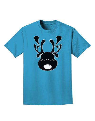 Cute Black Reindeer Face Christmas Adult Dark T-Shirt-Mens T-Shirt-TooLoud-Turquoise-Small-Davson Sales