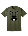 Cute Black Reindeer Face Christmas Adult Dark T-Shirt-Mens T-Shirt-TooLoud-Military-Green-Small-Davson Sales