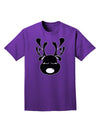 Cute Black Reindeer Face Christmas Adult Dark T-Shirt-Mens T-Shirt-TooLoud-Purple-Small-Davson Sales