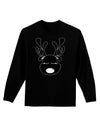 Cute Black Reindeer Face Christmas Adult Long Sleeve Dark T-Shirt-TooLoud-Black-Small-Davson Sales