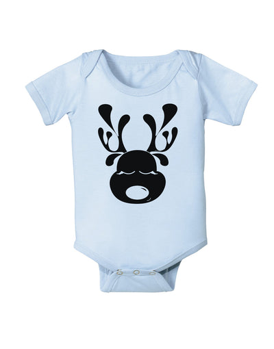 Cute Black Reindeer Face Christmas Baby Romper Bodysuit-Baby Romper-TooLoud-Light-Blue-06-Months-Davson Sales