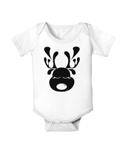 Cute Black Reindeer Face Christmas Baby Romper Bodysuit-Baby Romper-TooLoud-White-06-Months-Davson Sales