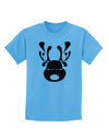 Cute Black Reindeer Face Christmas Childrens T-Shirt-Childrens T-Shirt-TooLoud-Aquatic-Blue-X-Small-Davson Sales