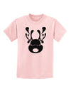 Cute Black Reindeer Face Christmas Childrens T-Shirt-Childrens T-Shirt-TooLoud-PalePink-X-Small-Davson Sales