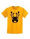 Cute Black Reindeer Face Christmas Childrens T-Shirt-Childrens T-Shirt-TooLoud-Gold-X-Small-Davson Sales