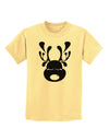 Cute Black Reindeer Face Christmas Childrens T-Shirt-Childrens T-Shirt-TooLoud-Daffodil-Yellow-X-Small-Davson Sales