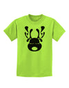 Cute Black Reindeer Face Christmas Childrens T-Shirt-Childrens T-Shirt-TooLoud-Lime-Green-X-Small-Davson Sales