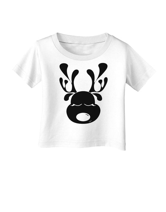 Cute Black Reindeer Face Christmas Infant T-Shirt-Infant T-Shirt-TooLoud-White-06-Months-Davson Sales