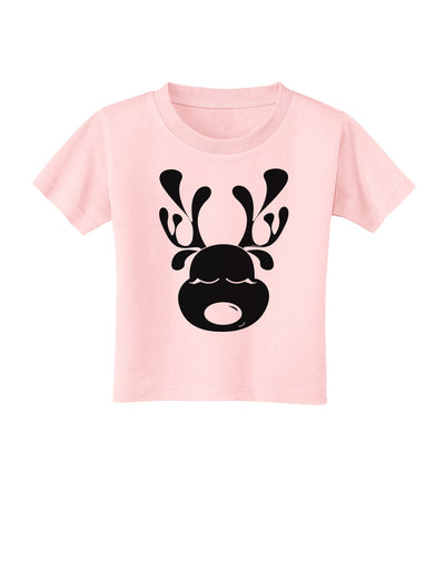 Cute Black Reindeer Face Christmas Toddler T-Shirt-Toddler T-Shirt-TooLoud-Light-Pink-2T-Davson Sales