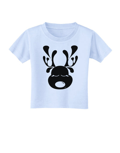 Cute Black Reindeer Face Christmas Toddler T-Shirt-Toddler T-Shirt-TooLoud-Light-Blue-2T-Davson Sales