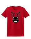 Cute Black Reindeer Face Christmas Womens Dark T-Shirt-TooLoud-Red-X-Small-Davson Sales