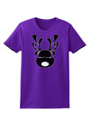 Cute Black Reindeer Face Christmas Womens Dark T-Shirt-TooLoud-Purple-X-Small-Davson Sales