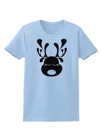 Cute Black Reindeer Face Christmas Womens T-Shirt-Womens T-Shirt-TooLoud-Light-Blue-X-Small-Davson Sales