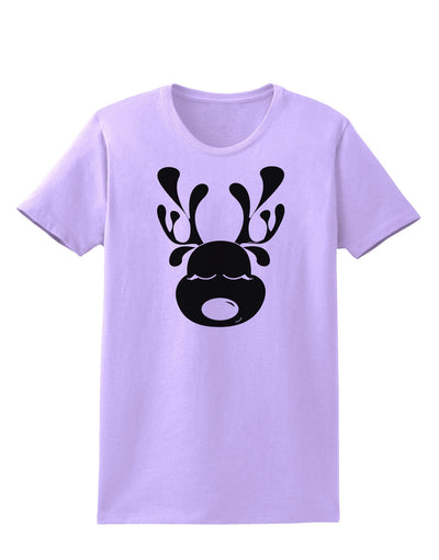 Cute Black Reindeer Face Christmas Womens T-Shirt-Womens T-Shirt-TooLoud-Lavender-X-Small-Davson Sales