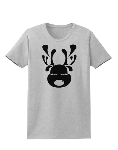 Cute Black Reindeer Face Christmas Womens T-Shirt-Womens T-Shirt-TooLoud-AshGray-X-Small-Davson Sales