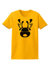 Cute Black Reindeer Face Christmas Womens T-Shirt-Womens T-Shirt-TooLoud-Gold-X-Small-Davson Sales