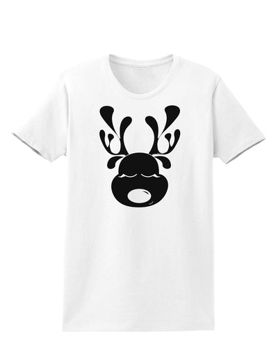 Cute Black Reindeer Face Christmas Womens T-Shirt-Womens T-Shirt-TooLoud-White-X-Small-Davson Sales