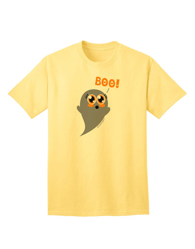 Cute Boo Ghost Adult T-Shirt-Mens T-Shirt-TooLoud-Yellow-Small-Davson Sales