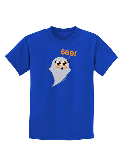 Cute Boo Ghost Childrens Dark T-Shirt-Childrens T-Shirt-TooLoud-Royal-Blue-X-Small-Davson Sales