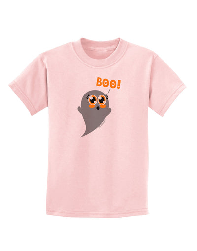 Cute Boo Ghost Childrens T-Shirt-Childrens T-Shirt-TooLoud-PalePink-X-Small-Davson Sales