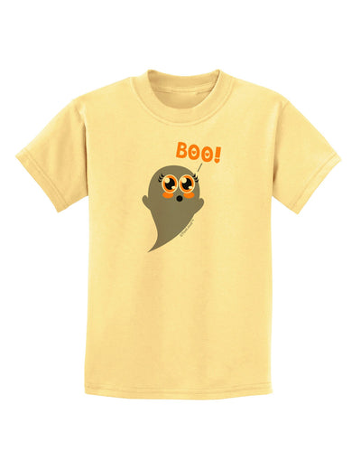 Cute Boo Ghost Childrens T-Shirt-Childrens T-Shirt-TooLoud-Daffodil-Yellow-X-Small-Davson Sales