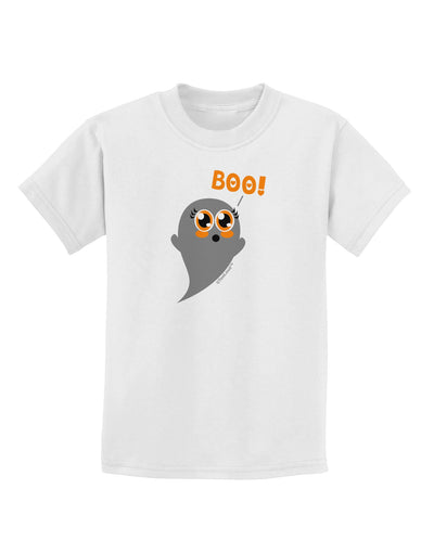 Cute Boo Ghost Childrens T-Shirt-Childrens T-Shirt-TooLoud-White-X-Small-Davson Sales